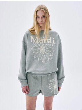 Mardi Mercredi (SWEATSHIRT FLOWERMARDI NEEDLEWORK_GREY CREAM),
